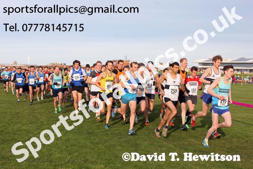 Senior mens North Eastern Cross Country, Redcar. Photo:  David T. Hewitson/Sports for All Pics